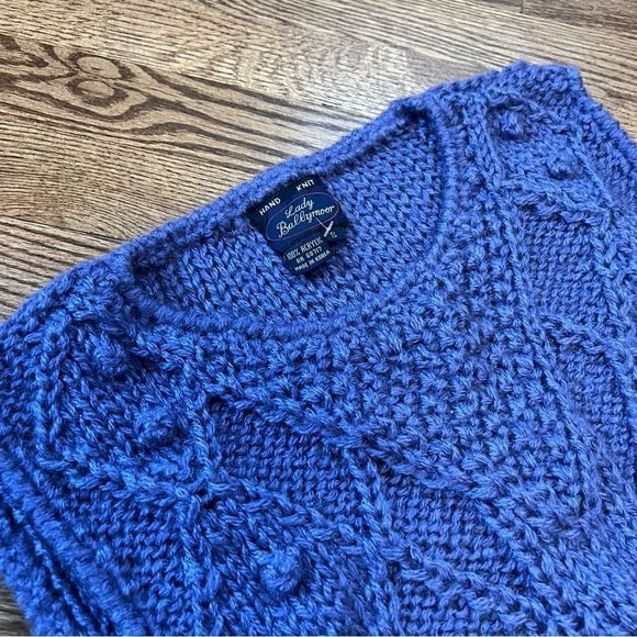 Vintage Lady Ballymoor Hand-knit Sweater Vest / Sweater Tank - Purple - Picture 5 of 9